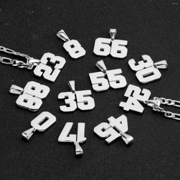 Chains 0-99 Customizable Number Pendant Necklace For Men Women Angel Lucky Stainless Steel Charms Jewellery Gift