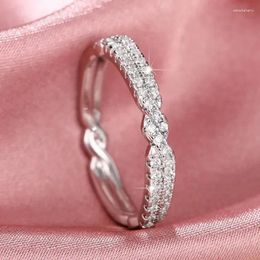 Wedding Rings DRlove Exquisite Women Thin With Sparkling Cubic Zirconia Party Fashion Contracted Female Jewellery Drop