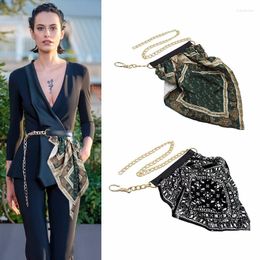 Belts Silk Scarf Waistband Women Fashion Waist PU Leather Metal Chain For Ladies Leisure Dress Jeans Wild