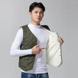 Men's Vests 2023 Down Vest Men Ultra Light Solid Single Breasted Portable V-neck Sleeveless Coat Man Winter Warm Liner Z178