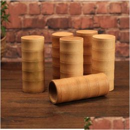 Tea Caddies 2 Styles Natural Bamboo Tube Box Airtight Large Container Storage Jar With Lid Wholesale Lx4700 Drop Delivery Home Garde Dhhbt