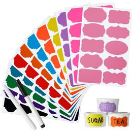 Gift Wrap 1Pcs Colorful Sticker PVC Frosted Adhesive Label Blackboard Of Glass Bottle Food Storage Stickers