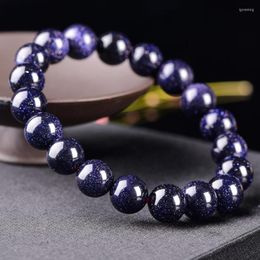 Charm Bracelets Boho Charms Natural Sandstone Strand & Bangle Jewelry Galaxy Stone Elastic Beads Women Unisex Gift 7.5" B269