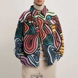 Mens Jacket 21 Fashion A W Lapel Long Sleeve Cardigan Coat with Different Print Patterns Various Color Styles Str 6E5P