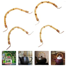 Dinnerware Sets 4 Pcs Glass Tea Pot Pottery Pots Handle Wallet Rattan Teapot Handles Bamboo Wired Wooden Bag