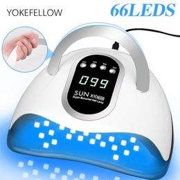 Nail Dryers 66LED UV LED Nail Dryer For Drying Nail Gel Polish Portable Design With Large LCD Touch Screen Smart Sensor Nail Lamp Home Use 230425