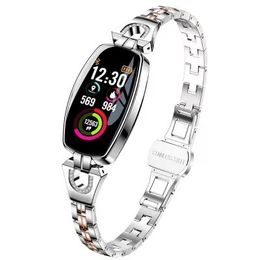 H8 Women Women Smartwatch Freqüência cardíaca Monitore a pressão arterial Girls Smart Watch Band Fitness Tracker Lady Bracelet Pulseira Hot Sale