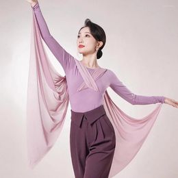 Stage Wear Long Sleeve Band Design Bodysuit Female Latin Dance Dress Performance Tops Cha Samba Rumba Clothing F1104