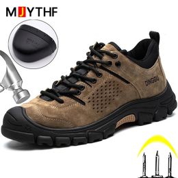 Boots Construction Male Industrial Shoes Antismash Antipuncture Work Indestructible Safety Men Steel Toe Sneakers 231124