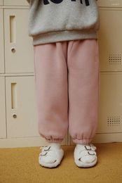 Trousers 2024 Kids Clothing Winter Style Sweatpants Girls Thickened Embroidered Hoop Fashion Boutique