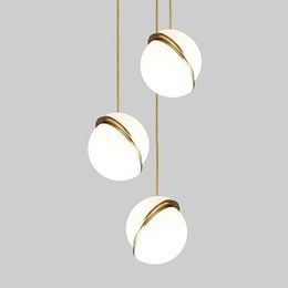 Pendant Lamps Nordic Bar Lamp Milk Tea Clothing Store Creative Gold Shape Restaurant Bedroom Bedside Fashionable Ball