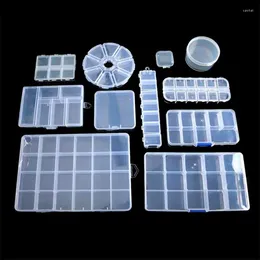 Nail Art Decorations Storage Box Gems Glitter Empty Rectangle Case Organiser Rhinestones Beads Slices Compartments Container