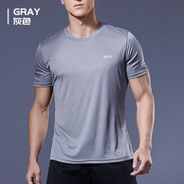 Outdoor TShirts Polyester Gym Sport T Men Short Sleeve Running Workout Training Tees Fitness Top Tshirt 230425
