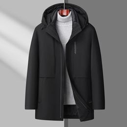 Men's Down Parkas Winter Men Thicken Puff Black Navy Thermal Quilted Basic Coat With Detachable Hood And liner Design Padded Outerwear 231124