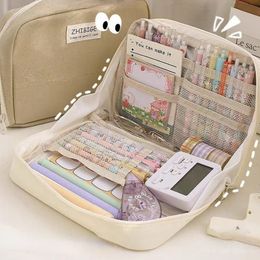 Pencil Bags Multi layer large capacity pencil case aesthetic school box Kawaii stationery rack student supplies