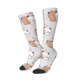 Men's Socks Women Men Peach And Goma Mochi Bear Over Calf For Winter Merch Warm