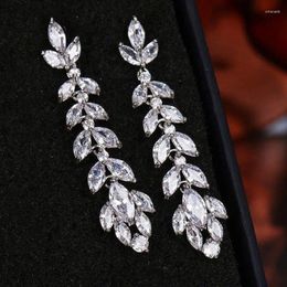 Dangle Earrings Huitan Temperament Long Bride Wedding Party Fashion Luxury Ear Accessories Modern Design Jewelry For Women