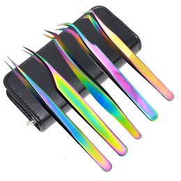 Makeup Tools 5Pc Eyelash Extension Tweezers Lash Applicator Stainless Curved Straight For Tongs False Clip Nail Art 230508 Drop Delive Dhhj0