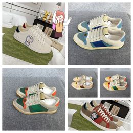 new designer casual shoes women shoes puff flat bottomed skateboard shoes leather patchwork tiger embroidery black and white green stripes walking men sports shoes