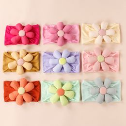 Nylon Baby Headband for Girl Big Flower Hairband Elastic Kids Hair Accessories Children Knot Turban Soft Newborn Headwear