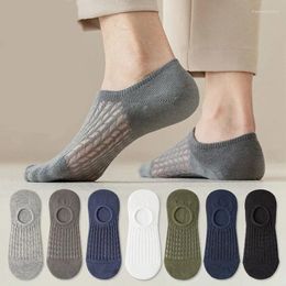 Men's Socks Men's Thin 3 Pairs Mesh Breathable Sweat Absorbent Boat Invisible Anti-Slip Basic Business Funds Classic Everything