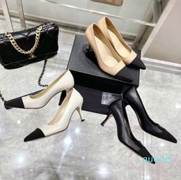 Leather Women's High Heels Designer Fashion pointy dress Shoes Sexy Stiletto Party Shoes Sheepskin dress Shoes