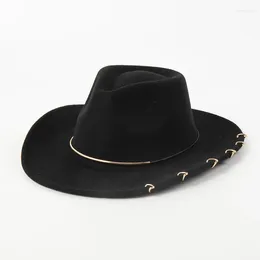 Berets Cowboy Man Hat Western Cowgirl Country Top Hats Luxury Woman Elegant Women's Panama Fedora Chapel 2023 Party