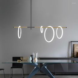 Chandeliers Lights Postmodern LED Magnetic Attraction Lighting Living Room Pendant Lamps Bedroom Dining Deco Ring Hanging