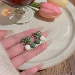 New Korean Fashion Dangle Earrings for Women White Flower Drop Earrings pendientes Sister Gift Fashion Ear Jewellery