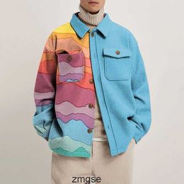 Jacket 21 A Fashion W Mens Lapel Long Sleeve Cardigan Coat with Different Print Patterns Various Colour Styles Str 6KG6