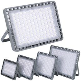 LED Flood Light 100W 200W 300W 400W 150Lm/W Ra80 Ultra-thin Floodlight Street IP67 Waterproof Outdoor Wall Reflector Lighting Garden Square Spotlight CRESTECH888