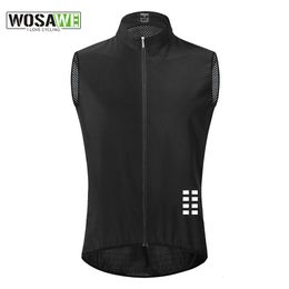 Cycling Shirts Tops WOSAWE Cycling Vest Keep Dry And Warm Mesh Ciclismo Sleeveless Bike Bicycle Undershirt Jersey Windproof Cycling Clothing Gilet 231124