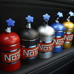 Car Ashtrays Creative car tide brand multifunctional car ashtray NOS nitrogen bottle with lid personality metal modification JDM Q231125
