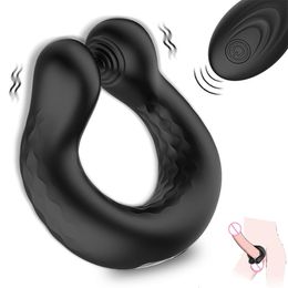 Cockrings Penile ring silicone semen cock ring penis enlargement delayed implantation vibrator cock 10 frequency sex toy 230425