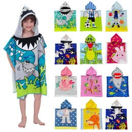Bath Towel Cartoon Child Kid Hooded Quick dry Cloak Infant rob Baby Robe Cotton Boy Girl Beach Dinosaur Cape Blanket 230424