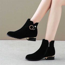 Winter Snow Boots For Women Fur Martin Large Womens Shoes British Style Fat Feet Wide Sister Mm Autumn New Short 230830