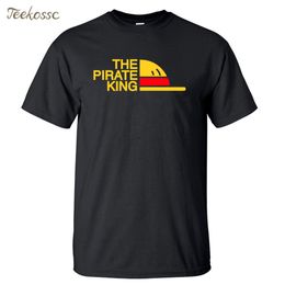 Men's T-Shirts Brand T-Shirt Men The Pirate King T Shirt Mens Luffy Tshirt Summer Tees Japanese Anime Cotton Short Sleeve Men's 230425