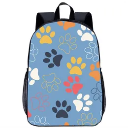 School Bags Colourful Cute Dog Paws Print Backpack For Kids Teens Adults Student Women Men Travel Laptop Rucksack