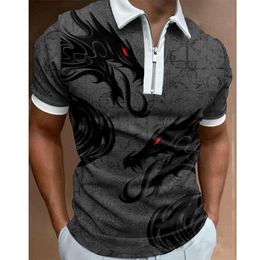 Men's T-Shirts Men's Summer High Quality Retro Casual Polo Shirt Short Sleeve Polo Collar Shirt Large Print Custom T-shirt 230425
