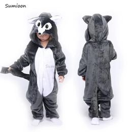 Pajamas Kigurumi Pajamas Unicorn For Children Baby Girls Pyjamas Boys Sleepwear Animal Wolf Lion Licorne Onesie Kids Costume Jumpsuit 231124