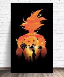 Paintings Anime Goku Landscape Art Poster Modern Hd Prints Canvas Painting Wall Pictures Home Decoration Modular For Living Room B5129127