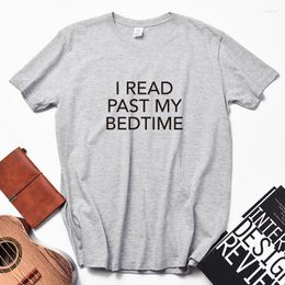 Men's T Shirts Book Fandom Joke Graphic Tshirt Huikoo Men O Neck Pure Cotton Tumblr Instagram Letter Hipster I Read Past My Bedtime Funny