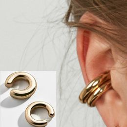 Ear Cuff Unique Fake Piercing Metal Clips Asymmetry Round Cartilage Clip for Women Fashion Jewellery Christmas Gift 230424