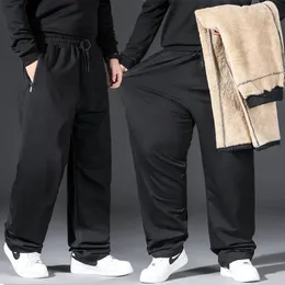 Men's Tracksuits L-10XL Plush Casual Pants Mens Warm Cargo Plus Size Men Winter Trousers Streetwear Thickened Loose