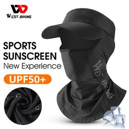 Outdoor Hats WEST BIKING Summer Sun Protection Cycling Cap Sport Fishing Balaclava Men Women Bicycle Motorcycle Helmet Liner Visor Hat 230425