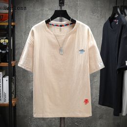 Men's T-Shirts Summer Fashion Simple Casual T shirt Men Clothing Japanese style Large Size Loose Comfortable Wild Short Sleeved Men's T shirt 230425