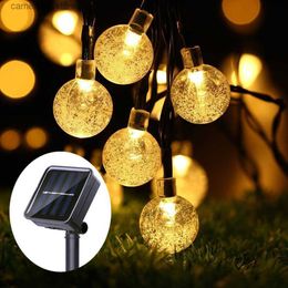 Lawn Lamps 5/12M 20/100 LED Outdoor Lighting Strings Waterproof Solar Garden Light String Multicolor/Warm White Lamp Chain For Christmas Q231125