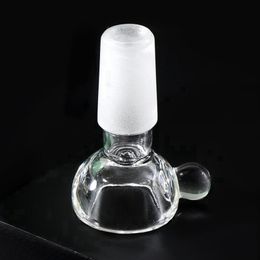 Replaceable Glass Transparent Smoking 14MM 18MM Male Joint Dry Herb Tobacco Filter Anti Slip Point Handle Bowl Oil Rigs Waterpipe Bong DownStem Cigarette Holder
