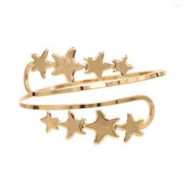 Bangle Gold Colour Punk Swirl Arm For Women Men Pentagram Bangles Armband 2023 Trend Bracelets Jewellery Accessories