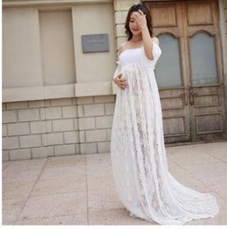 Maternity Dresses Elegant lace dress coat pography props maternity clothes Pregnancy Fantasy Po 230425